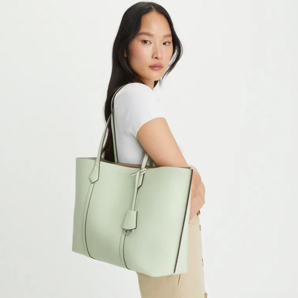 Tory Burch Light Blue/Teal Leather Tote